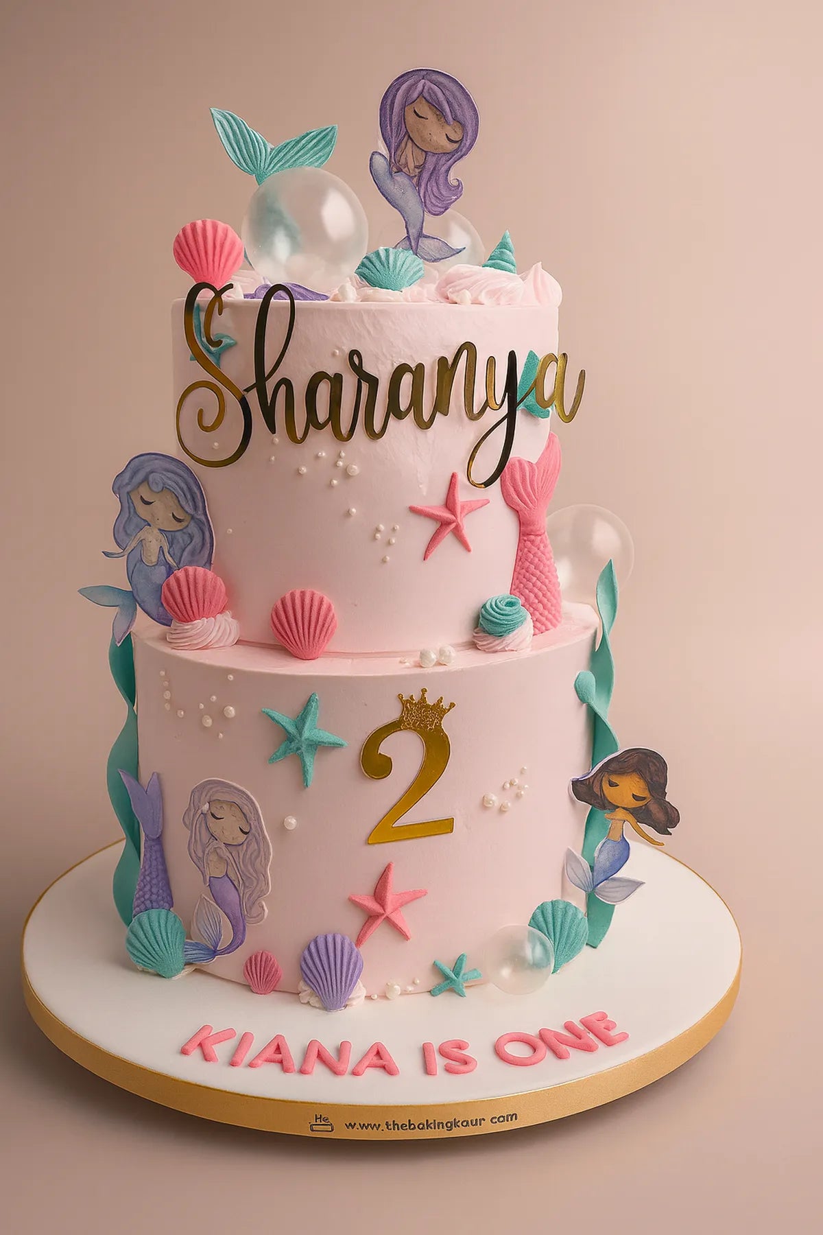 Luxury Mermaid Two Tier Designer Meerut. Cake in Meerut-The Baking Kaur
