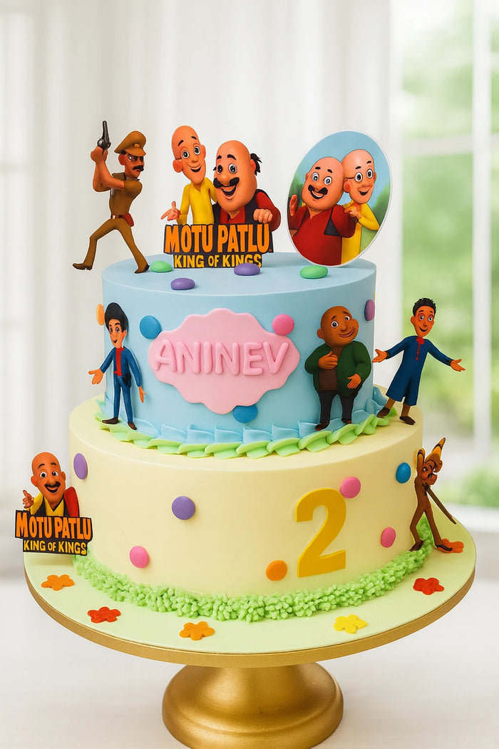Motu Patlu Fun Theme Cake