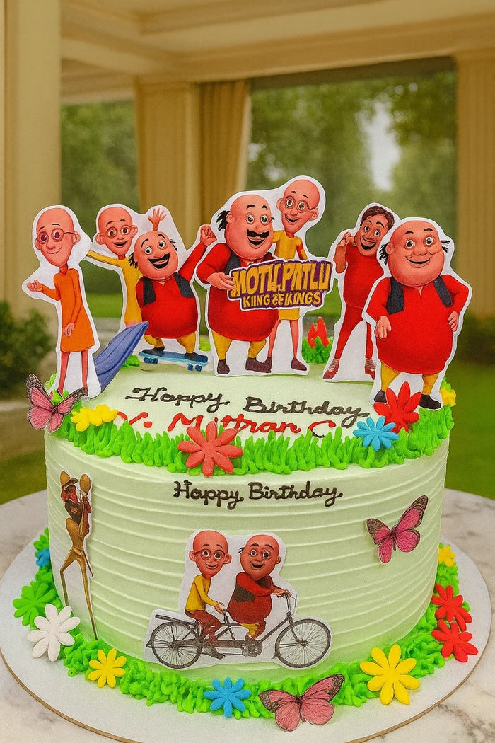Motu Patlu Theme Birthday Cake