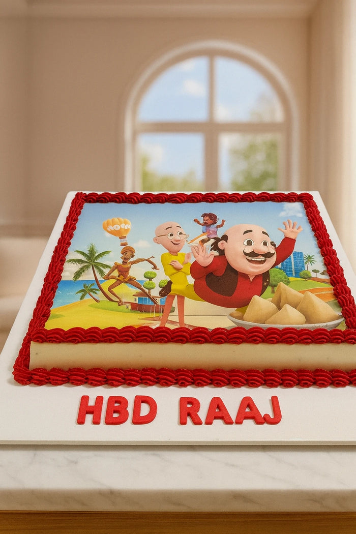 Motu Patlu Theme Cake for Kids