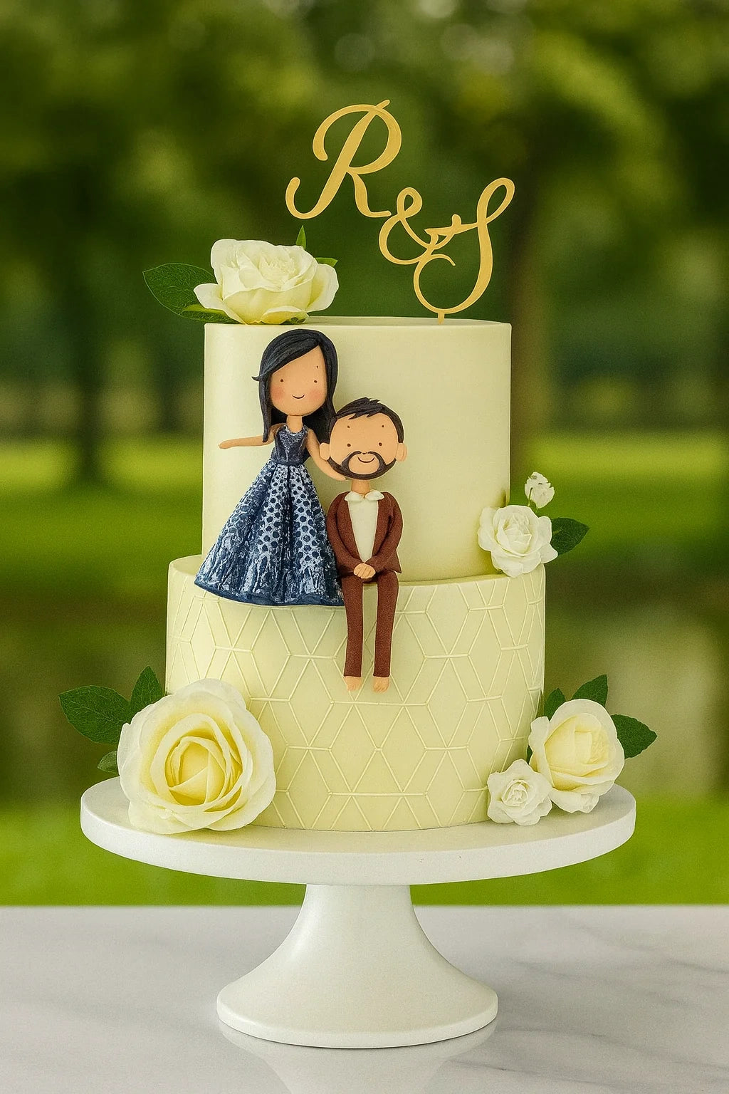 Palace-Inspired Wedding Cake two tier wedding cake in Meerut by The Baking Kaur — grand multi-tiered design with regal accents perfect for large celebrations. Perfect for weddings, engagements, and anniversary celebrations.