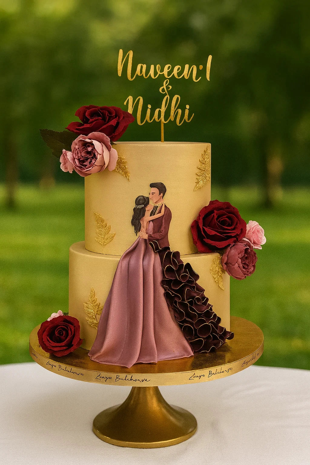 Pastel Perfection Wedding Cake two tier wedding cake in Meerut by The Baking Kaur — sleek minimalist aesthetic with modern lines and subtle elegance. Perfect for weddings, engagements, and anniversary celebrations.
