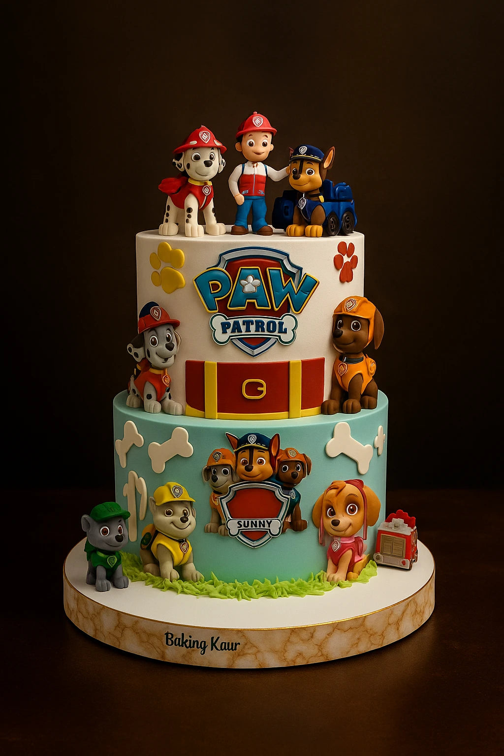Paw Patrol Theme Birthday Cake | The Baking Kaur
