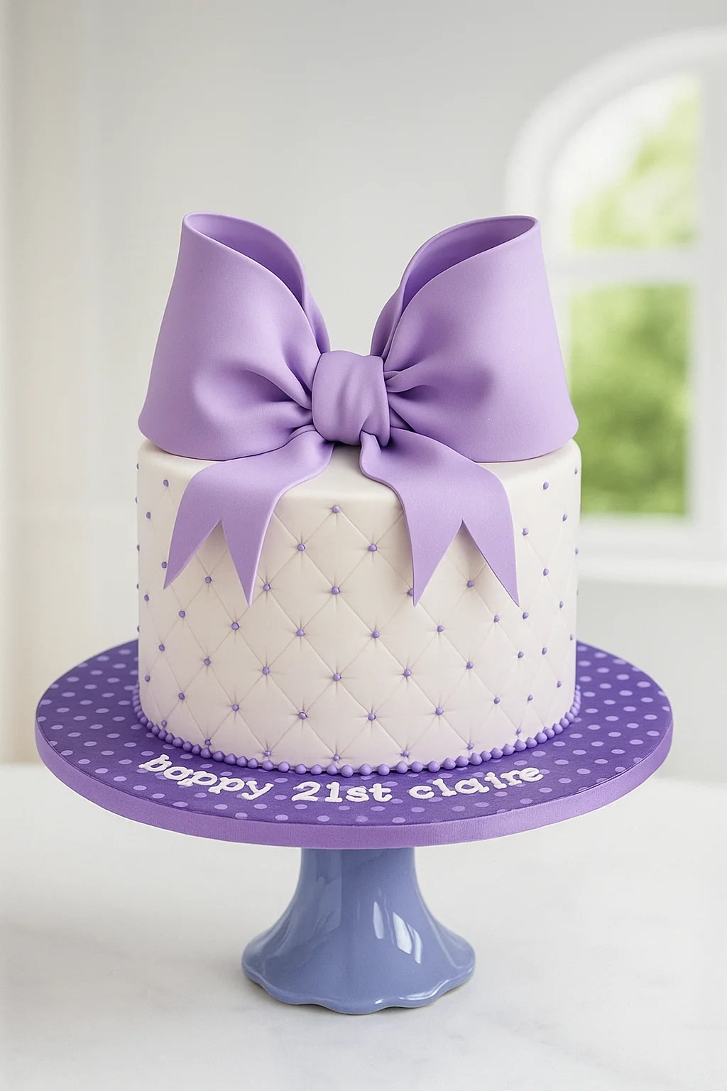 Pink Bow Birthday Cake