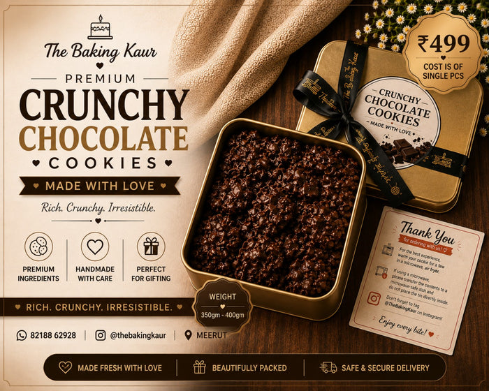 Premium Crunchy Chocolate Cookies Gift Tin – 350–400g | Meerut
