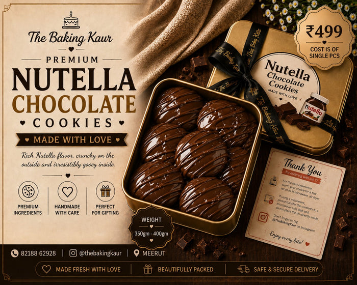 Premium Nutella Chocolate Cookies Gift Tin – 350–400g | Meerut