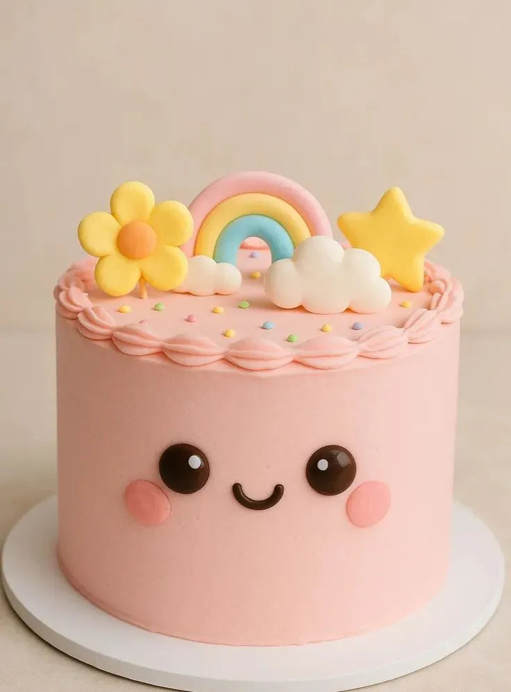 Princess Pink Girl Baby Birthday Cake