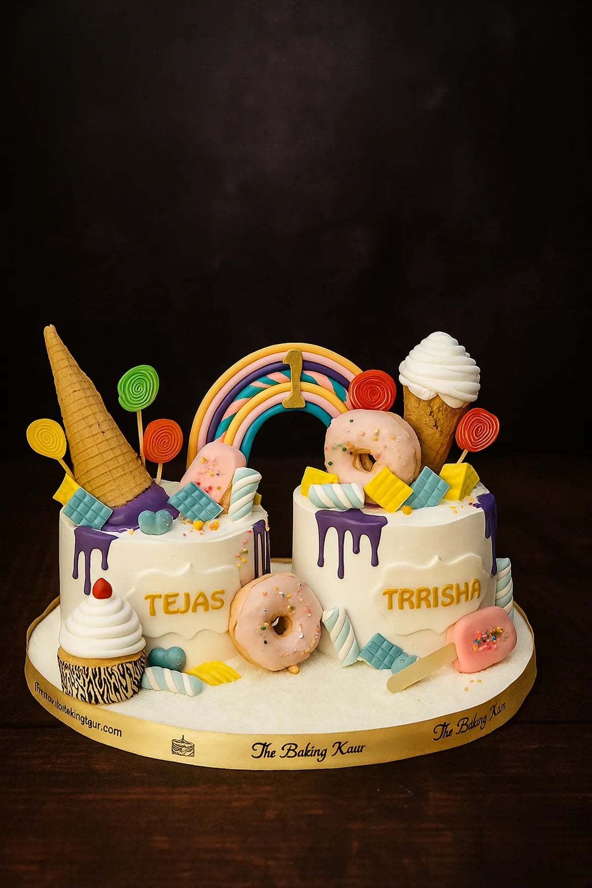Rainbow Tier Designer Cake in Meerut-The Baking Kaur