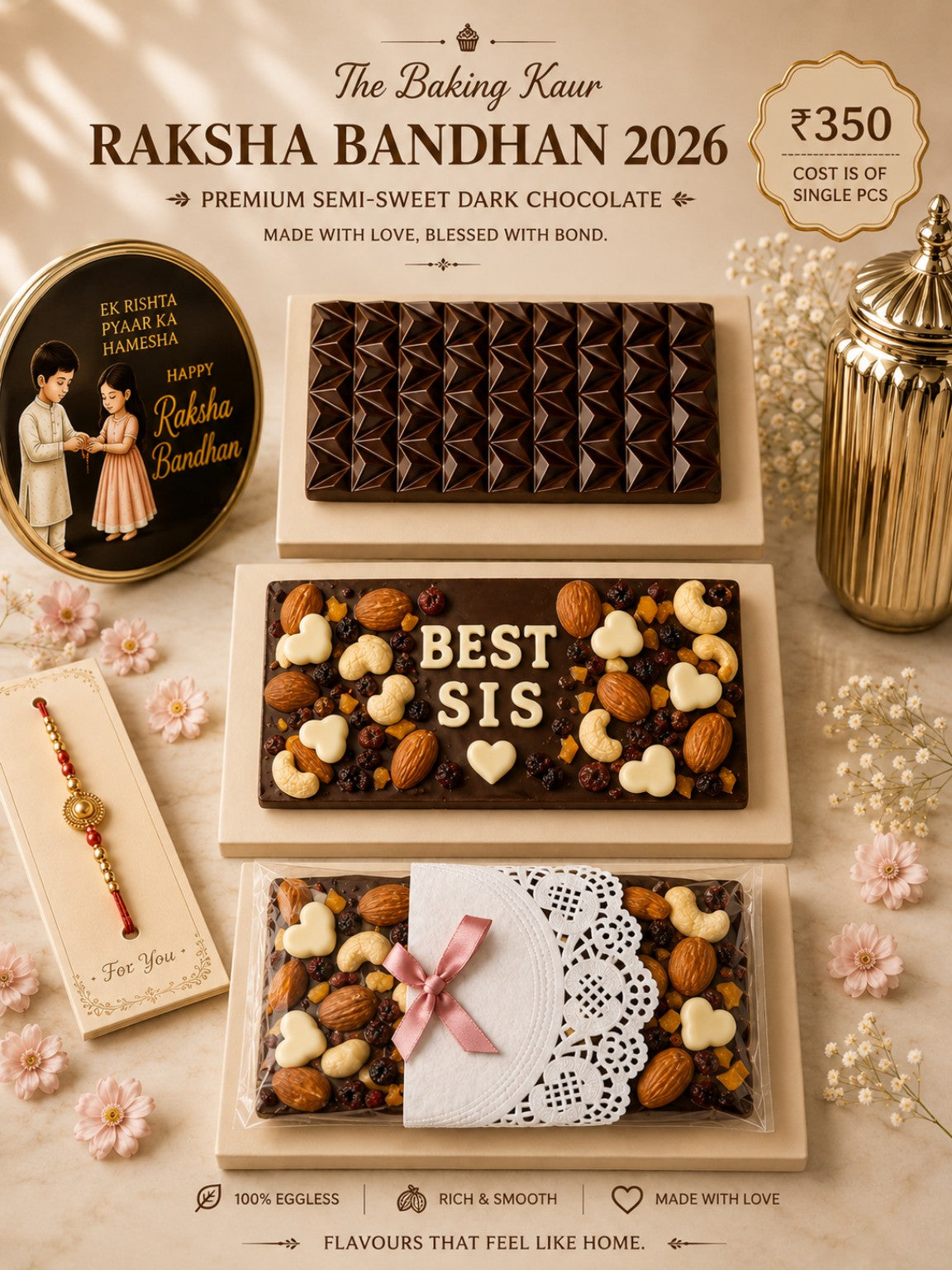 Raksha Bandhan chocolate bar Best Sis ₹350 single piece in Meerut