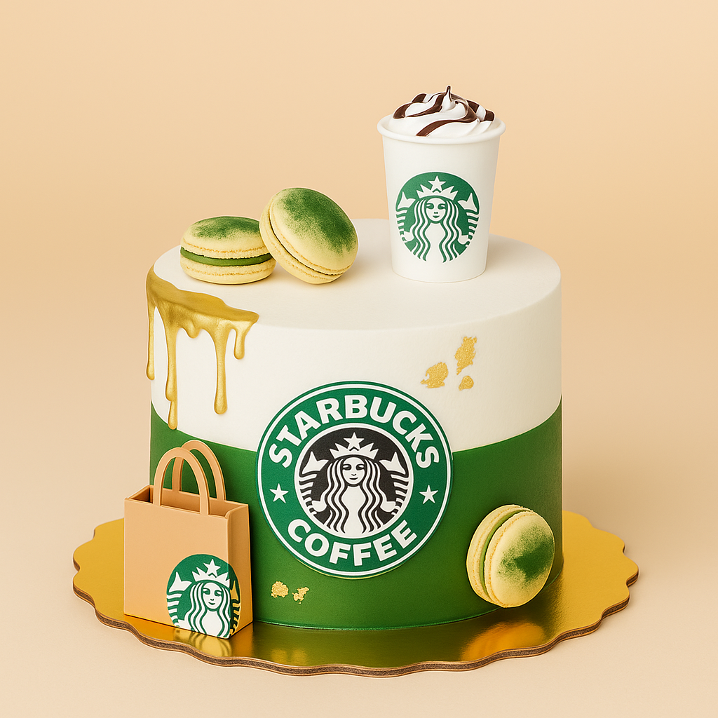 Starbucks Theme Designer Cake Designer Cake Online in Meerut by The Baking Kaur – Premium Birthday, Wedding & Anniversary Cakes