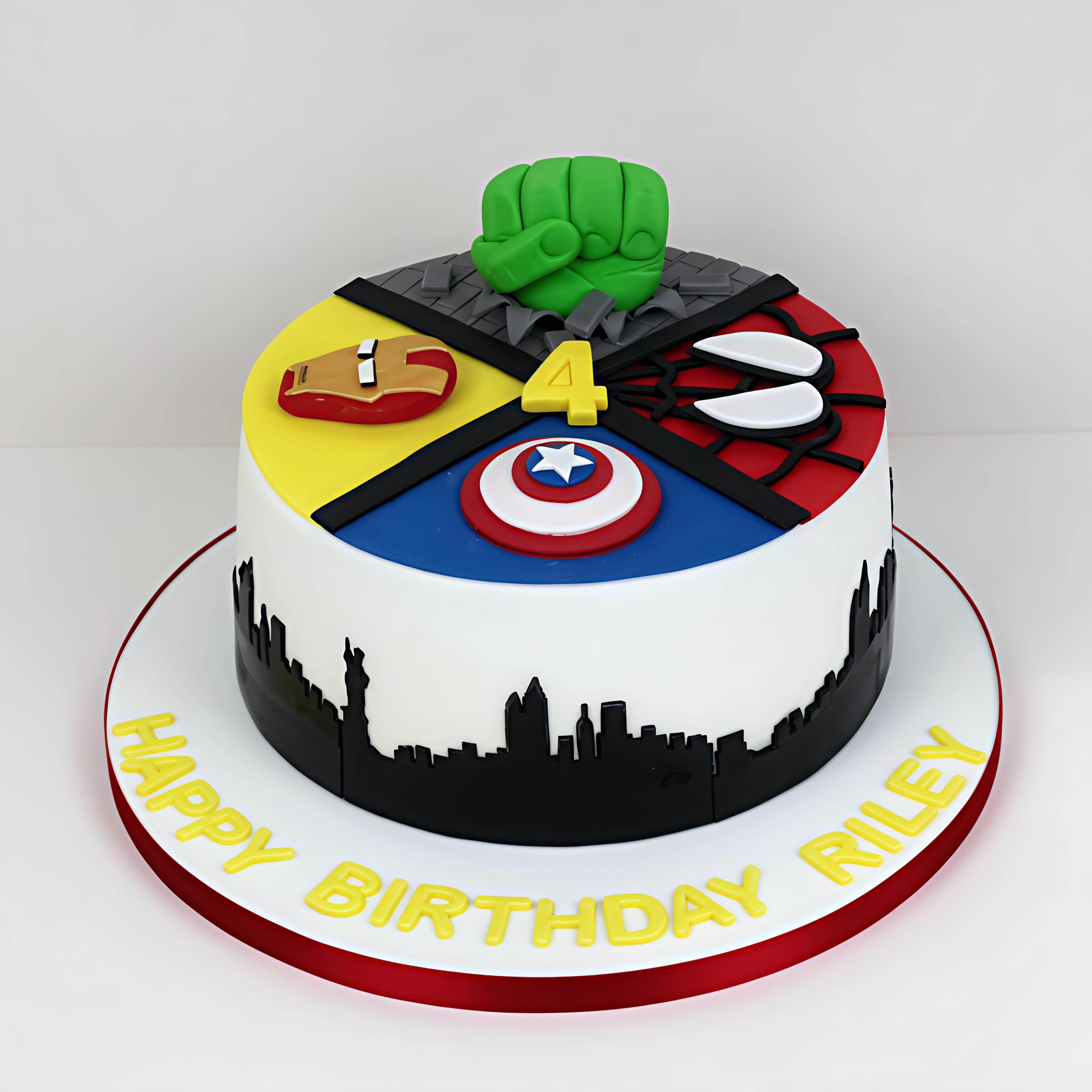 Avengers logo cake Designer Cake Online in Meerut by The Baking Kaur – Premium Birthday, Wedding & Anniversary Cakes