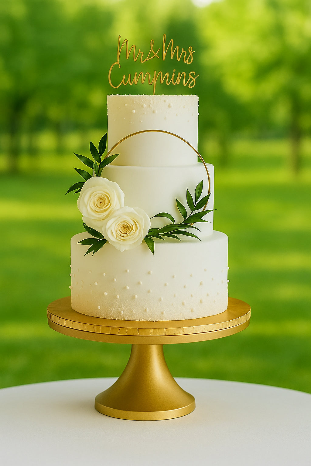 Romantic Whisper Wedding Cake two tier wedding cake in Meerut by The Baking Kaur — luxury designer finish with elegant details and premium embellishments. Perfect for weddings, engagements, and anniversary celebrations.