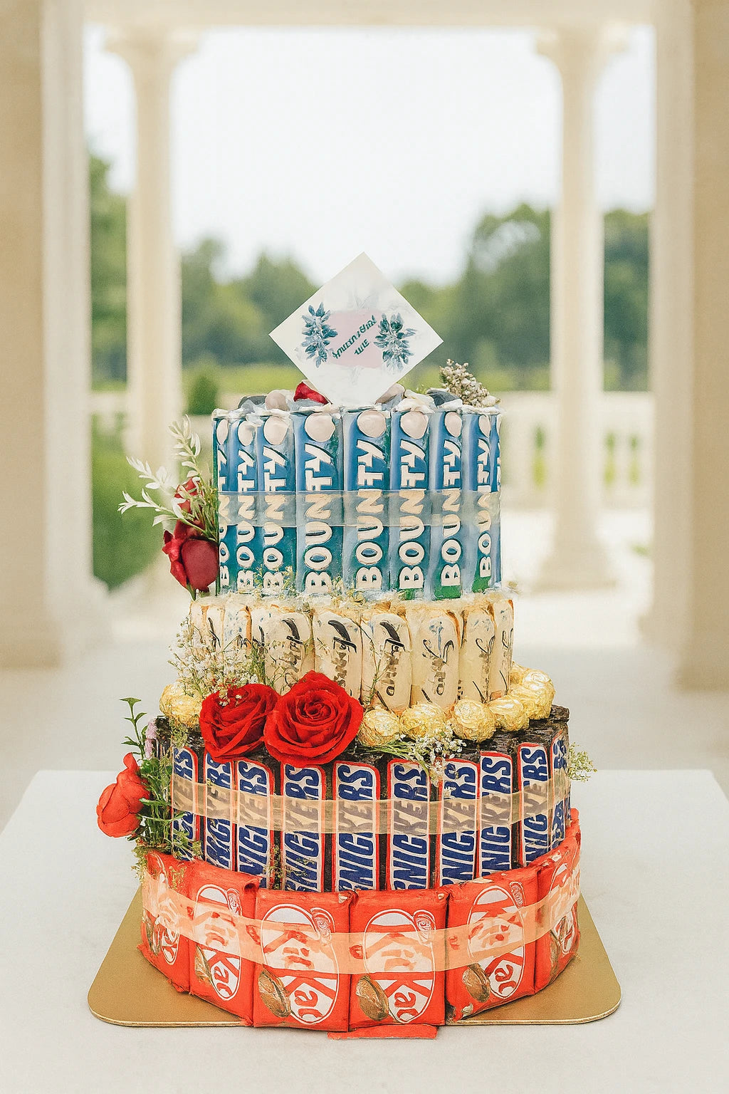 Signature Celebration Cake Flowers & Balloons Hamper