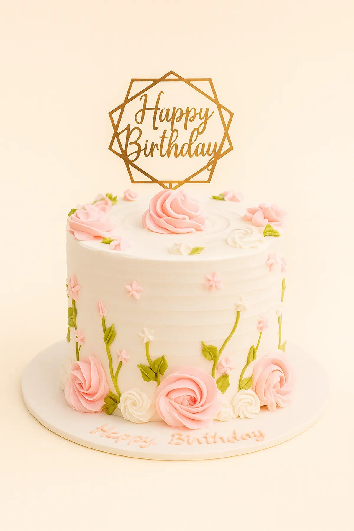 Simple Floral Theme Birthday Cake in Meerut-The Baking Kaur