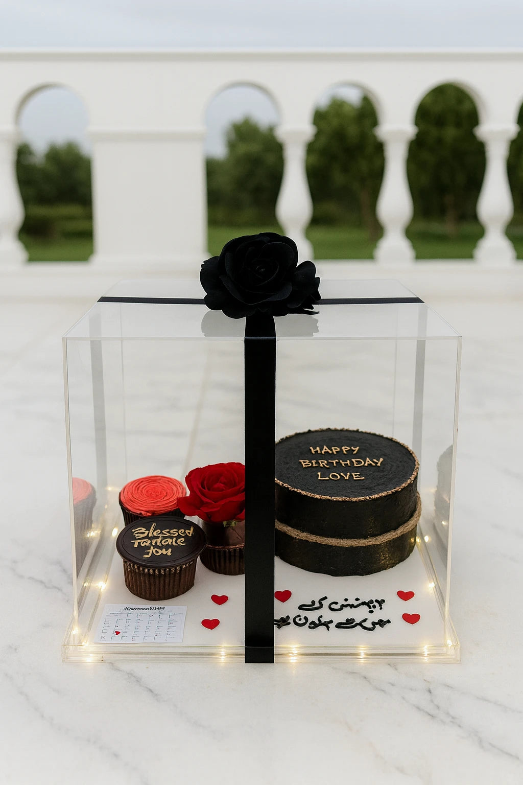 Simple Treats Cake & Flowers Balloon Hamper