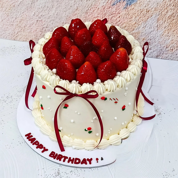 Soft & Fluffy Strawberry Cream Cake