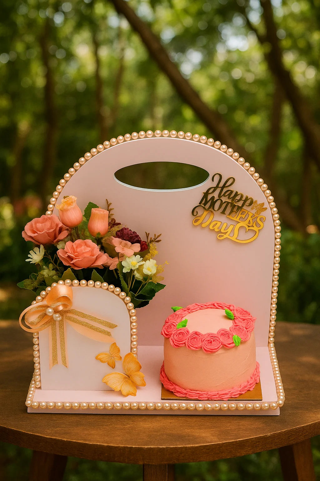 Sweet Surprise Cake & Balloon Flower Basket