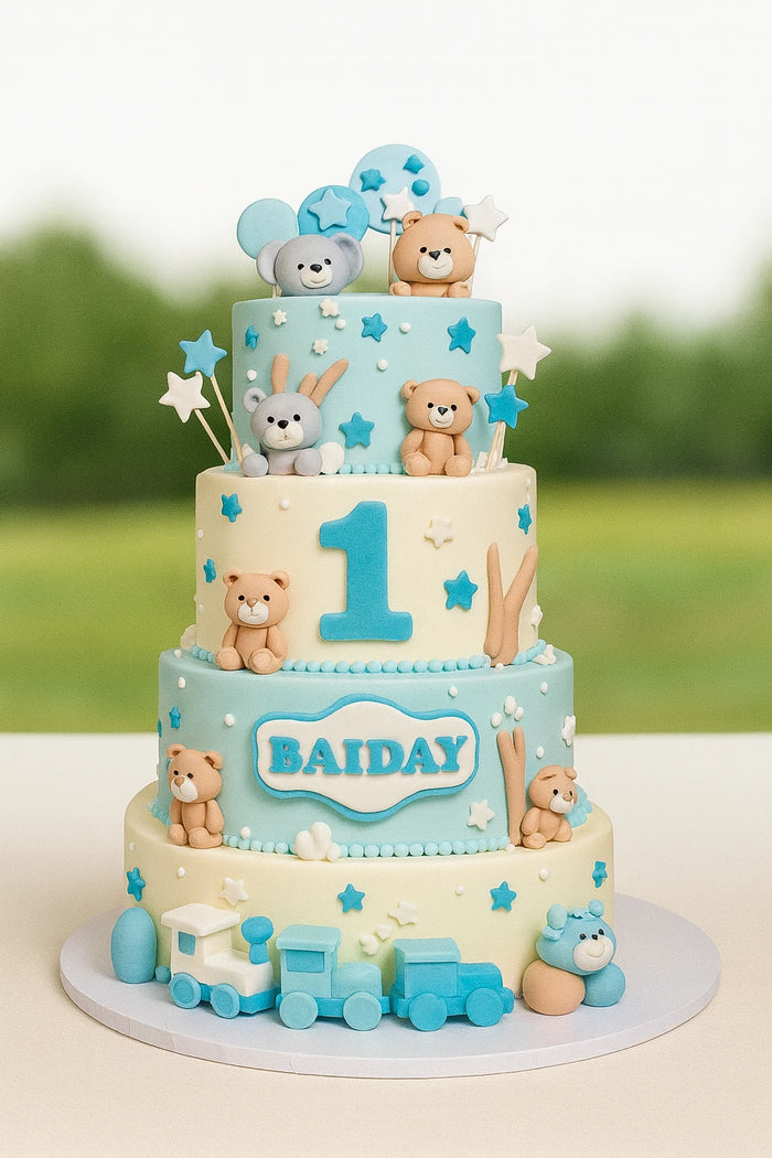Teddy Bear First Birthday Cake
