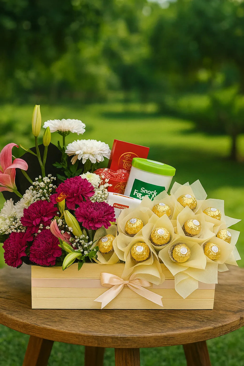 Thoughtful Treat Cake Flower Balloon Combo