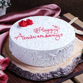 Happy Anniversary Rose Vanilla Cake