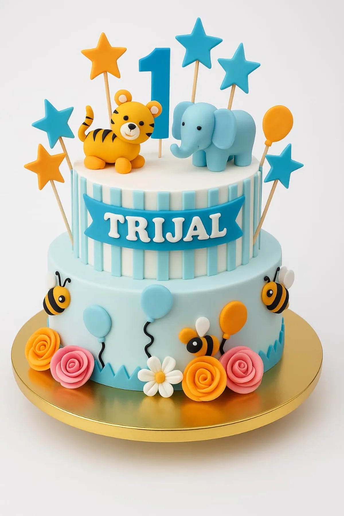 Baby Birthday Zoo Animal Cake Theme in Meerut-The Baking Kaur